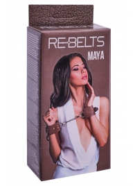 Коричневые кожаные наручники Maya - Rebelts - купить с доставкой во Владимире