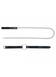 Черный поводок и чокер с кольцом Rada - Rebelts - купить с доставкой во Владимире