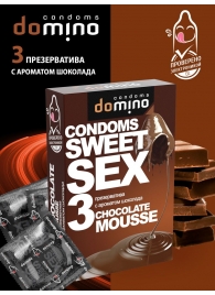 Презервативы для орального секса DOMINO Sweet Sex с ароматом шоколадного мусса - 3 шт. - Domino - купить с доставкой во Владимире