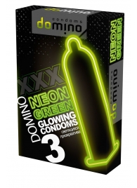 Презервативы DOMINO Neon Green со светящимся в темноте кончиком - 3 шт. - Domino - купить с доставкой во Владимире