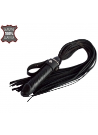 Черная плеть  Ковбой  с ручкой-фаллосом - 55 см. - Sitabella - купить с доставкой во Владимире