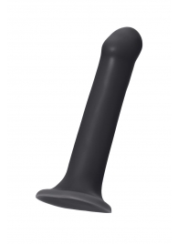 Черный фаллос на присоске Silicone Bendable Dildo L - 19 см. - Strap-on-me - купить с доставкой во Владимире