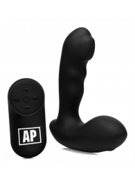 Черный стимулятор простаты Alpha-Pro 7X P-Milker Silicone Prostate Stimulator with Milking Bead - XR Brands - во Владимире купить с доставкой