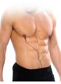 Черные электрические зажимы для сосков Shock Therapy Nipple Clamps - Pipedream - купить с доставкой во Владимире