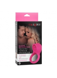 Ярко-розовое эрекционное кольцо Silicone Rechargeable Teasing Tongue Enhancer - California Exotic Novelties - во Владимире купить с доставкой