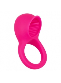 Ярко-розовое эрекционное кольцо Silicone Rechargeable Teasing Tongue Enhancer - California Exotic Novelties - во Владимире купить с доставкой