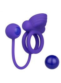 Фиолетовое эрекционное кольцо с утяжелителем Silicone Rechargeable Dual Rockin Rim Enhancer - California Exotic Novelties - во Владимире купить с доставкой