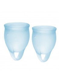 Набор голубых менструальных чаш Feel confident Menstrual Cup - Satisfyer - купить с доставкой во Владимире