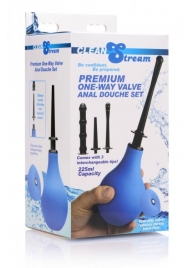 Анальный душ с 3 насадками Premium One-way Valve Anal Douche Set - XR Brands - купить с доставкой во Владимире