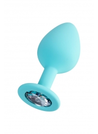 Мятная анальная втулка Brilliant с прозрачным кристаллом - 8 см. - ToyFa - купить с доставкой во Владимире