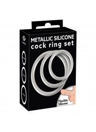 Набор из 3 эрекционных колец под металл Metallic Silicone Cock Ring Set - Orion - во Владимире купить с доставкой