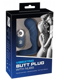 Синий вибростимулятор простаты Vibrating Butt Plug - 11,7 см. - Orion - во Владимире купить с доставкой