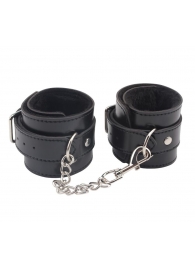 Черные оковы на ноги Obey Me Leather Ankle Cuffs - Chisa - купить с доставкой во Владимире