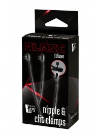 Черные зажимы на соски и клитор на цепочке DELUXE NIPPLE   CLIT CLAMPS - Dream Toys - купить с доставкой во Владимире