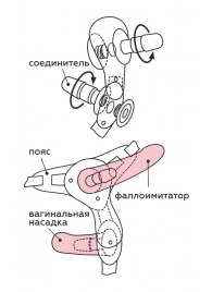 Черный пояс для женщин BEST SELECT с 3 насадками - LOVETOY (А-Полимер) - купить с доставкой во Владимире