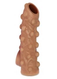 Телесная насадка с бугорками и открытой головкой Nude Sleeve L - 14 см. - KOKOS - во Владимире купить с доставкой