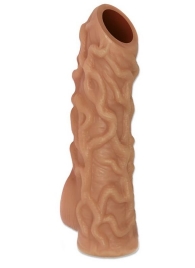 Телесная насадка с венками и открытой головкой Nude Sleeve M - 12 см. - KOKOS - во Владимире купить с доставкой