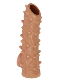 Телесная насадка с шипами и открытой головкой Nude Sleeve L - 14 см. - KOKOS - во Владимире купить с доставкой