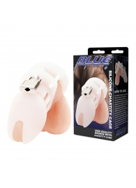 Белая клетка целомудрия Silicone Chastity Cage - BlueLine - купить с доставкой во Владимире