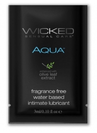 Легкий лубрикант на водной основе с алое Wicked Aqua - 3 мл. - Wicked - купить с доставкой во Владимире