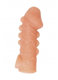 Телесная закрытая насадка с шишечками Cock Sleeve Size M - 15,6 см. - KOKOS - во Владимире купить с доставкой