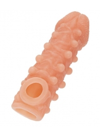 Телесная закрытая насадка с шариками Cock Sleeve Size S - 13,8 см. - KOKOS - во Владимире купить с доставкой