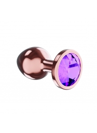 Пробка цвета розового золота с фиолетовым кристаллом Diamond Amethyst Shine S - 7,2 см. - Lola Games - купить с доставкой во Владимире
