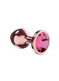 Пробка цвета розового золота с малиновым кристаллом Diamond Ruby Shine S - 7,2 см. - Lola Games - купить с доставкой во Владимире