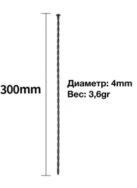 Черный уретральный стимулятор из силикона - 30 см. - Rubber Tech Ltd - купить с доставкой во Владимире