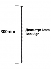 Черный уретральный расширитель - 30 см. - Rubber Tech Ltd - купить с доставкой во Владимире