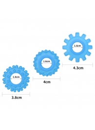 Набор из 3 голубых, светящихся в темноте эрекционных колец Lumino Play - Lovetoy - во Владимире купить с доставкой