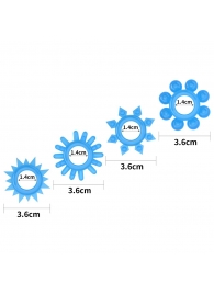 Набор из 4 голубых, светящихся в темноте эрекционных колец Lumino Play - Lovetoy - во Владимире купить с доставкой