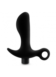 Черный анальный вибратор Silicone Vibrating Prostate Massager 01 - 10,8 см. - Blush Novelties - во Владимире купить с доставкой