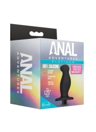 Черный анальный вибромассажёр Silicone Vibrating Prostate Massager 02 - 10,8 см. - Blush Novelties - во Владимире купить с доставкой