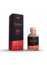 Массажный гель с ароматом клубники Strawberry - 30 мл. - INTT - купить с доставкой во Владимире