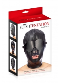 Маска-шлем с отверстием для рта и съемными шорами - Fetish Tentation - купить с доставкой во Владимире