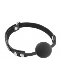 Черный силиконовый кляп-шарик на ремешках - Fetish Tentation - купить с доставкой во Владимире