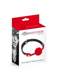 Красный кляп-шарик на черных ремешках - Fetish Tentation - купить с доставкой во Владимире