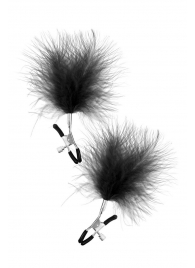Зажимы на соски с черными пуховыми кисточками Sweet Caress Feather Nipple Clumps - Sweet Caress - купить с доставкой во Владимире