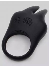 Черное эрекционное виброкольцо Sensation Rechargeable Vibrating Rabbit Love Ring - Fifty Shades of Grey - во Владимире купить с доставкой