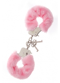 Металлические наручники с розовой меховой опушкой METAL HANDCUFF WITH PLUSH PINK - Dream Toys - купить с доставкой во Владимире