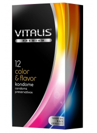 Цветные ароматизированные презервативы VITALIS PREMIUM color   flavor - 12 шт. - Vitalis - купить с доставкой во Владимире