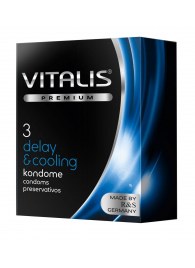 Презервативы VITALIS PREMIUM delay   cooling с охлаждающим эффектом - 3 шт. - Vitalis - купить с доставкой во Владимире