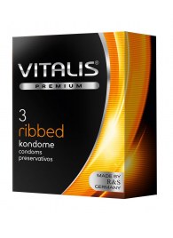 Ребристые презервативы VITALIS PREMIUM ribbed - 3 шт. - Vitalis - купить с доставкой во Владимире