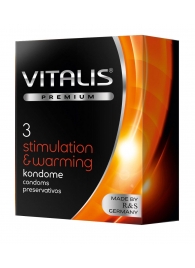 Презервативы VITALIS PREMIUM stimulation   warming с согревающим эффектом - 3 шт. - Vitalis - купить с доставкой во Владимире