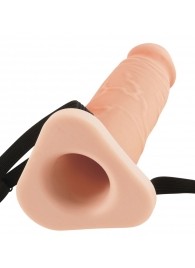 Телесный реалистичный фаллоимитатор с полостью Silicone Hollow Extension - 20 см. - Pipedream - купить с доставкой во Владимире