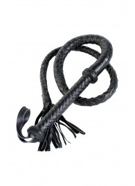 Длинный кожаный кнут с хлопушками на конце - ToyFa - купить с доставкой во Владимире