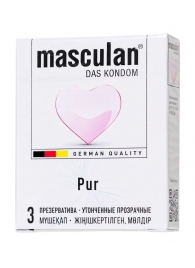 Супертонкие презервативы Masculan Pur - 3 шт. - Masculan - купить с доставкой во Владимире