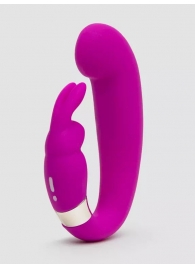 Лиловый вибратор Mini G-Spot Curve Vibe с клиторальным зайчиком - Happy Rabbit