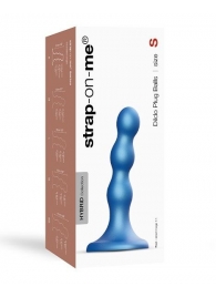 Голубая насадка Strap-On-Me Dildo Plug Balls size S - Strap-on-me - купить с доставкой во Владимире